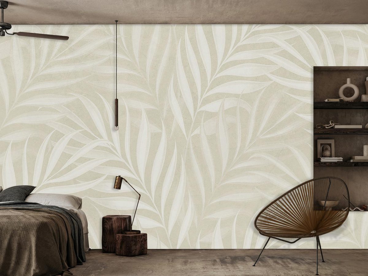 کاغذ دیواری اتاق خواب کلاسیک طرح برگ W10181300