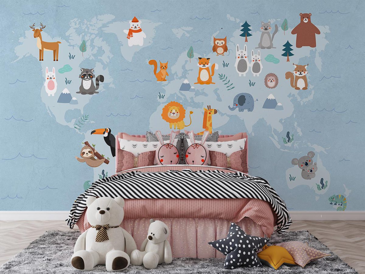 پوستر دیواری کودک نقشه حیوانات W10183000