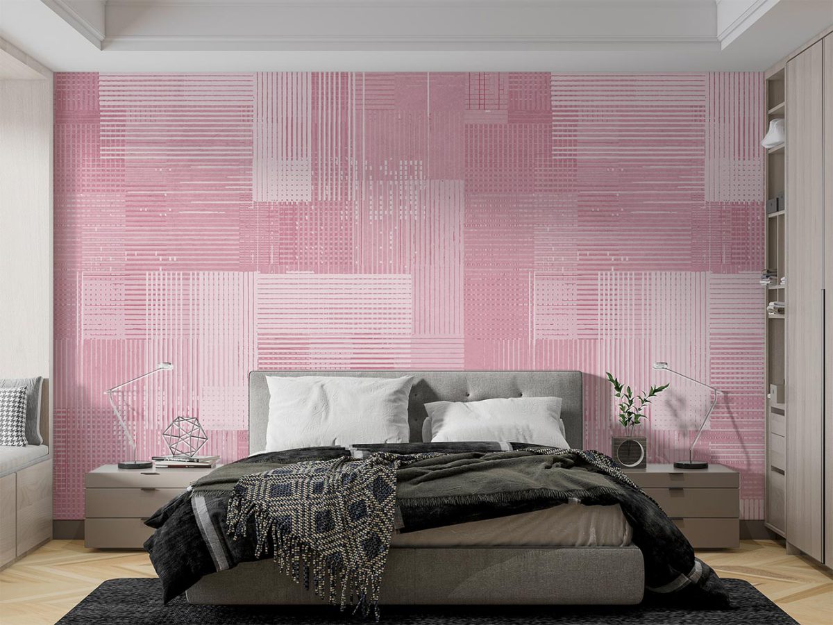 کاغذ دیواری اتاق خواب صورتی ساده طرح دار W10184000
