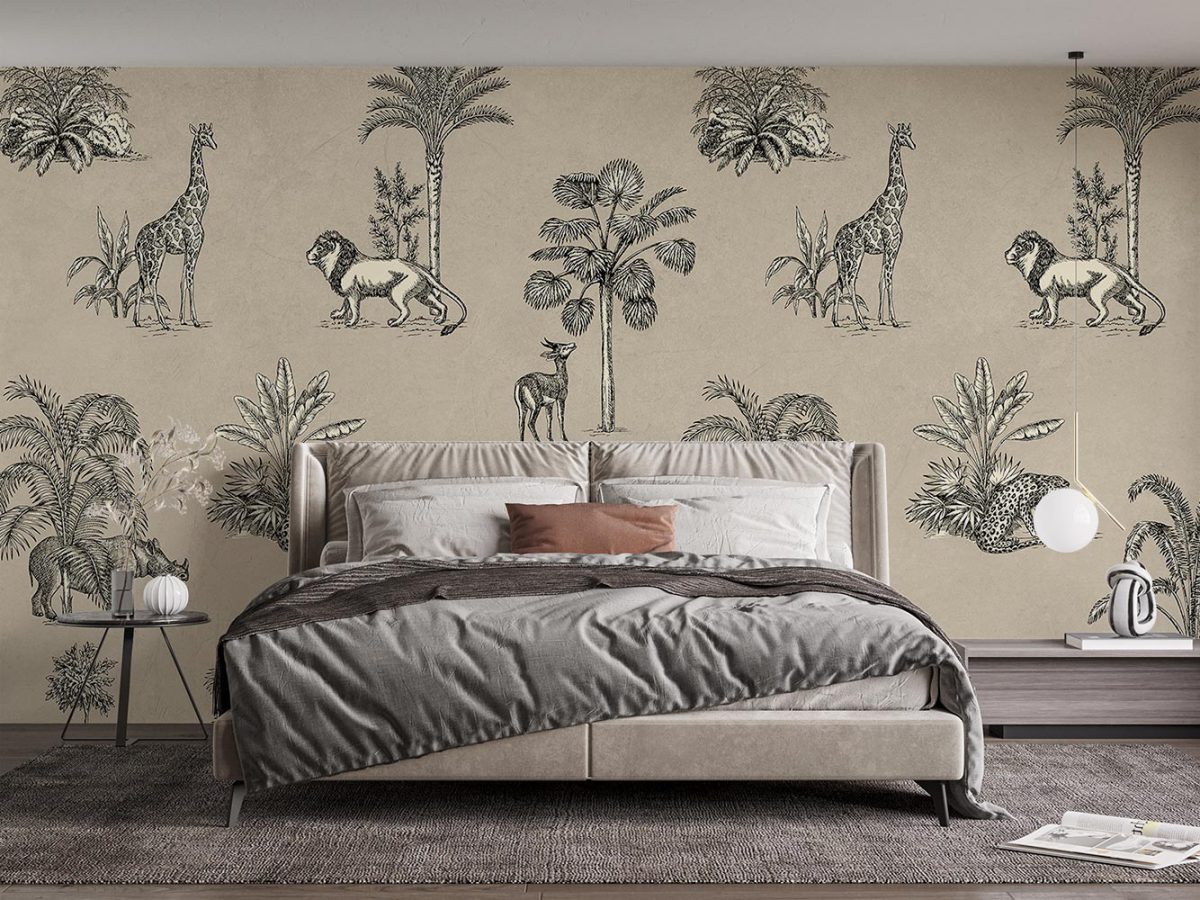 کاغذ دیواری اتاق خواب کلاسیک مدل حیوانات W10184800