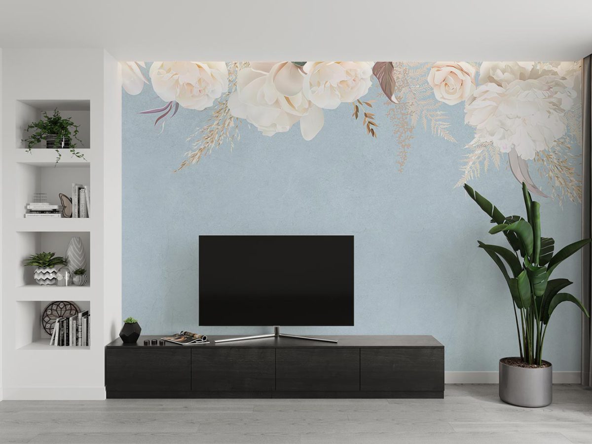کاغذ دیواری پشت تلویزیون مدل گل رز W10186100