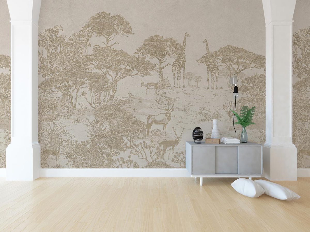 کاغذ دیواری اتاق پذیرایی کلاسیک جنگل درخت W10188300