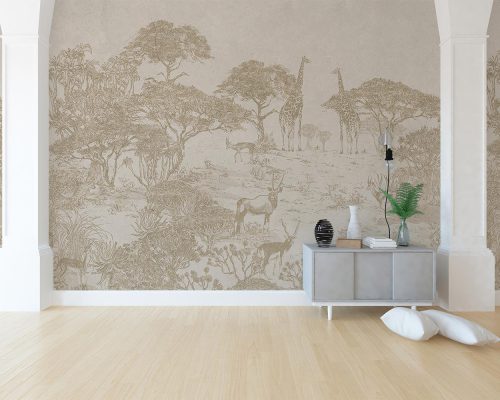 کاغذ دیواری کلاسیک جنگل درخت W10188300