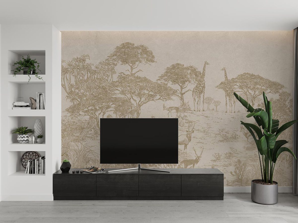 کاغذ دیواری تیوی روم طرح کلاسیک جنگل درخت W10188300