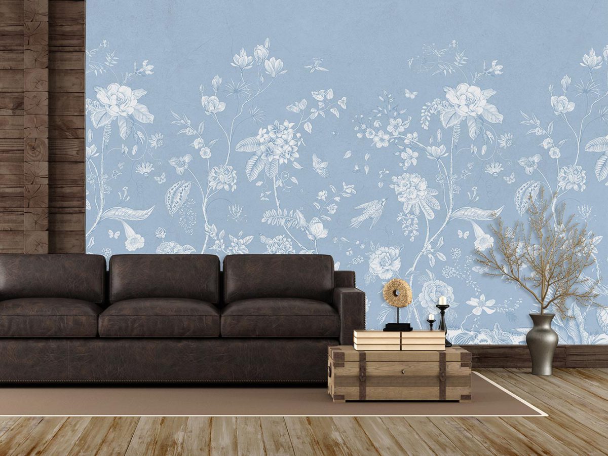 کاغذ دیواری پذیرایی طرح گل و شاخه W10188900