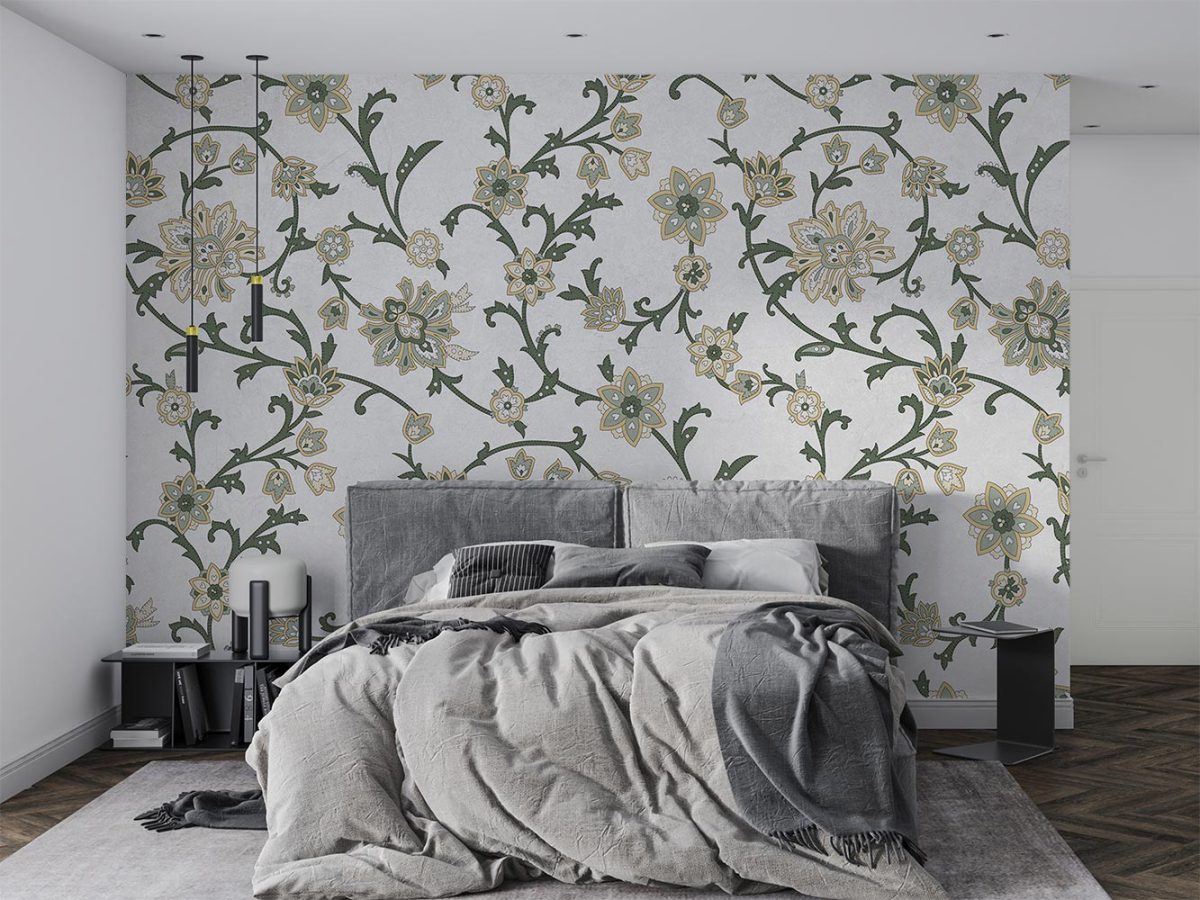 کاغذ دیواری اتاق خواب طرح پیچک گل W10189400
