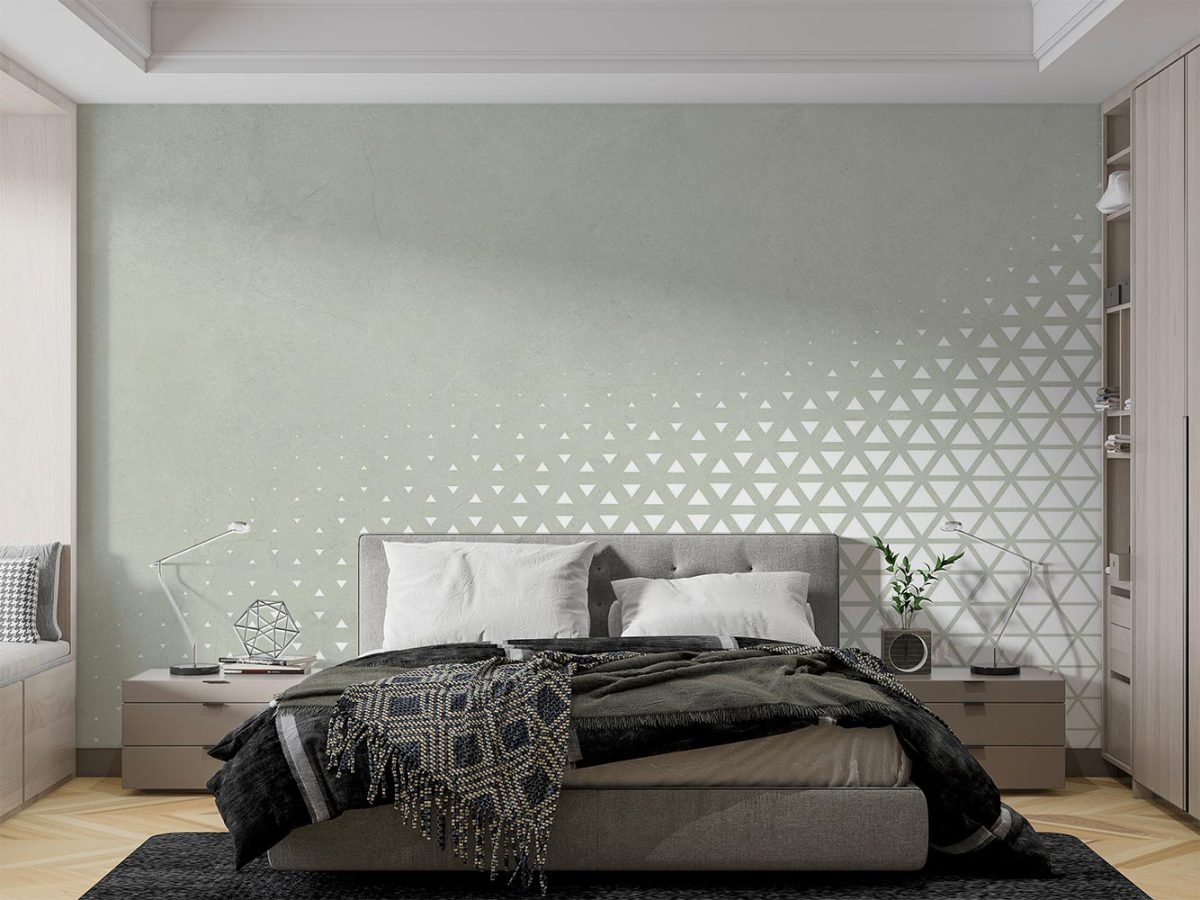 کاغذ دیواری اتاق خواب بزرگ طرح هندسی مدرن W10190900