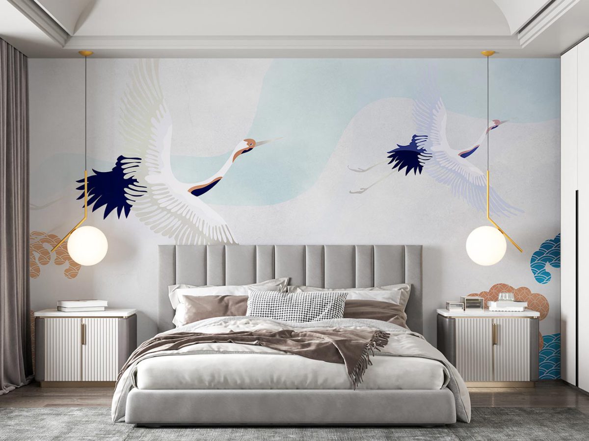 کاغذ دیواری اتاق خواب طرح پرنده W10210400