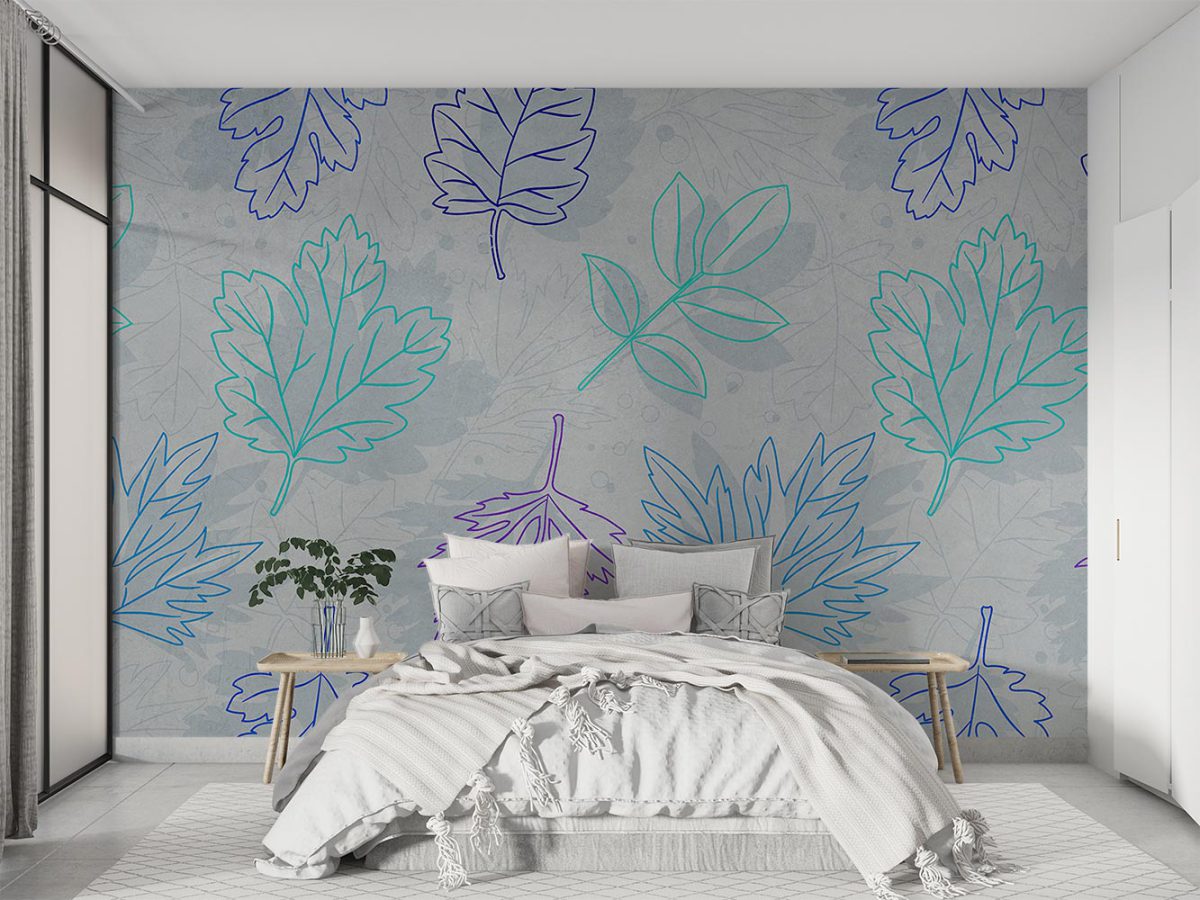کاغذ دیواری اتاق خواب طرح برگ پاییز W10211300