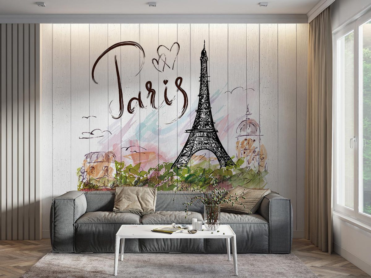 کاغذ دیواری پذیرایی برج ایفل پاریس W10212500