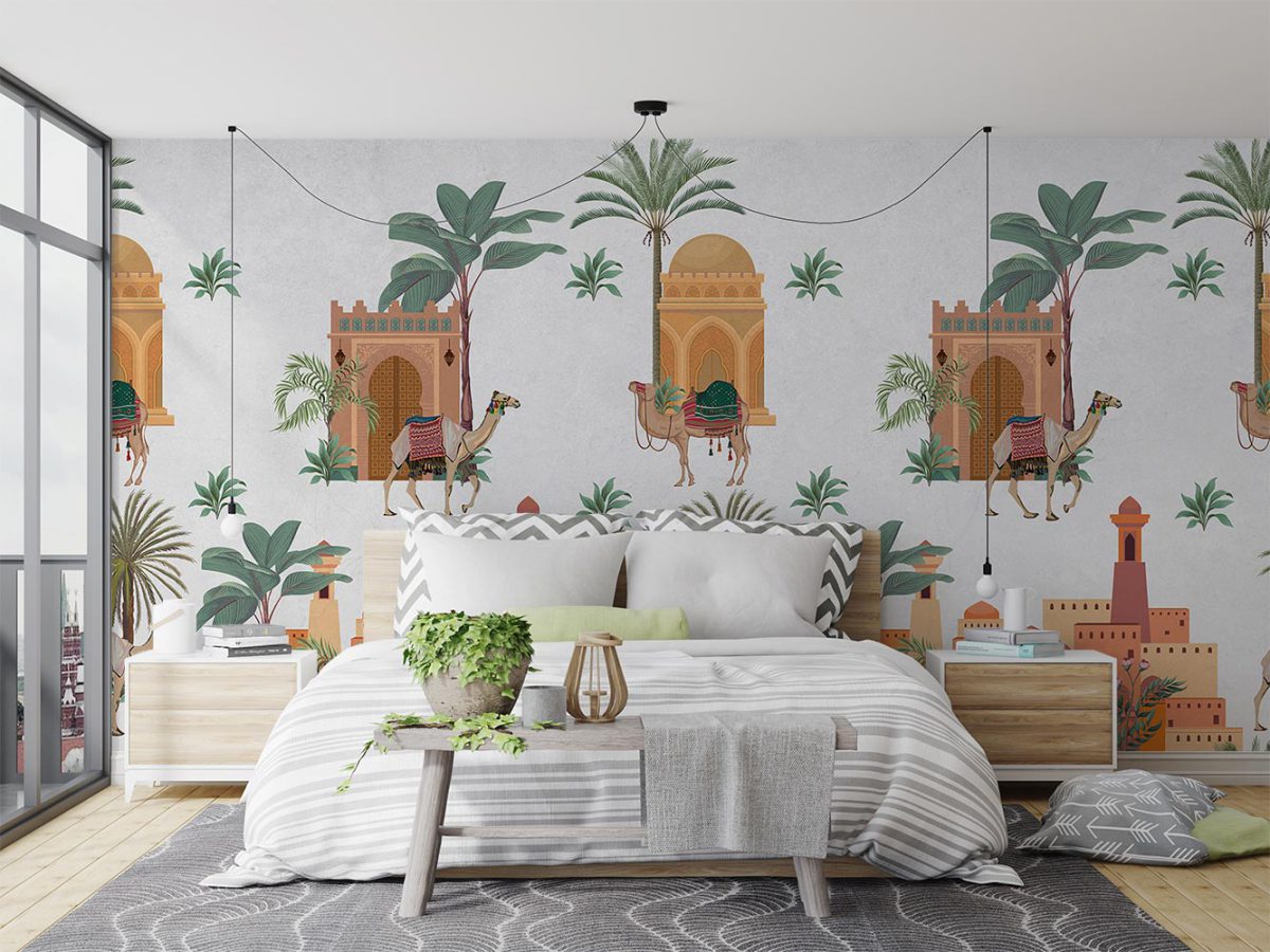 کاغذ دیواری اتاق خواب طرح عربی سنتی W10213600