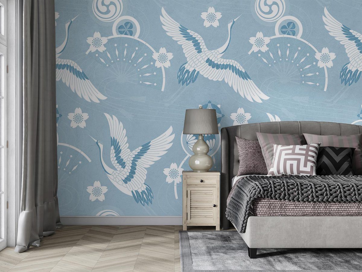 کاغذ دیواری اتاق خواب طرح پرنده هنری W10214400