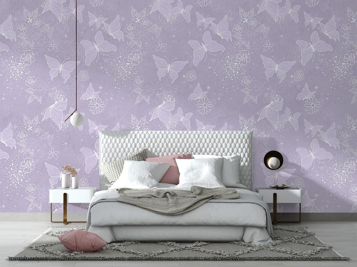 کاغذ دیواری اتاق خواب طرح پروانه W10215000
