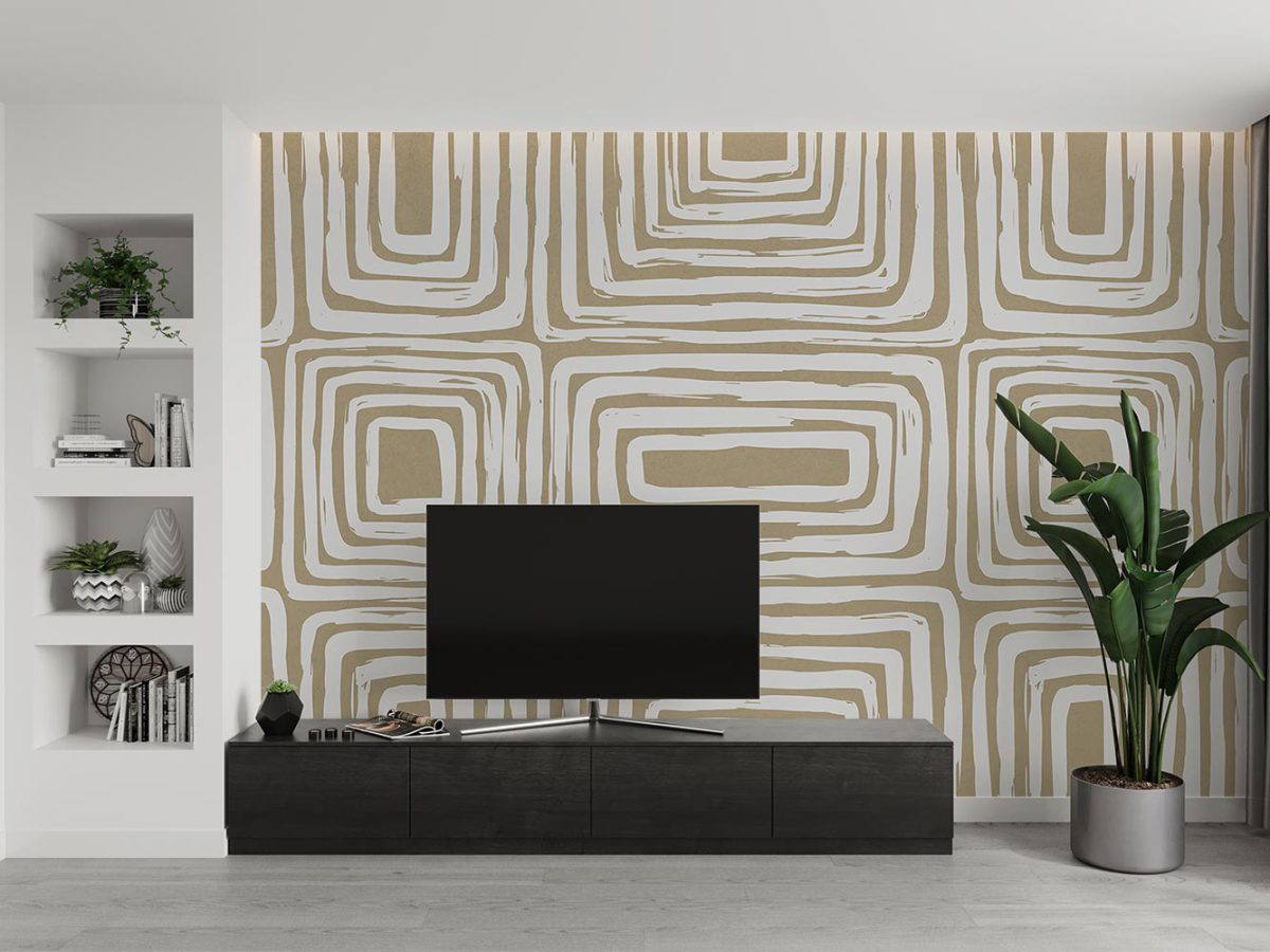 کاغذ دیواری پشت تلویزیون طرح هندسی کلاسیک W10219300