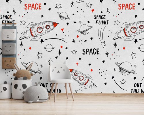 پوستر دیواری اتاق کودک فضا W10222600