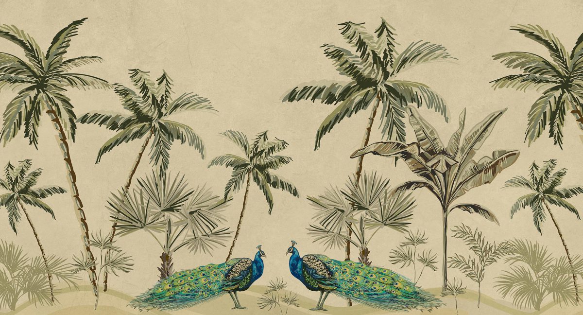 پوستر دیواری درخت و طاووس W10229200