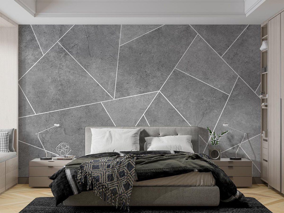 کاغذ دیواری اتاق خواب طرح مدرن اشکال هندسی W10229500