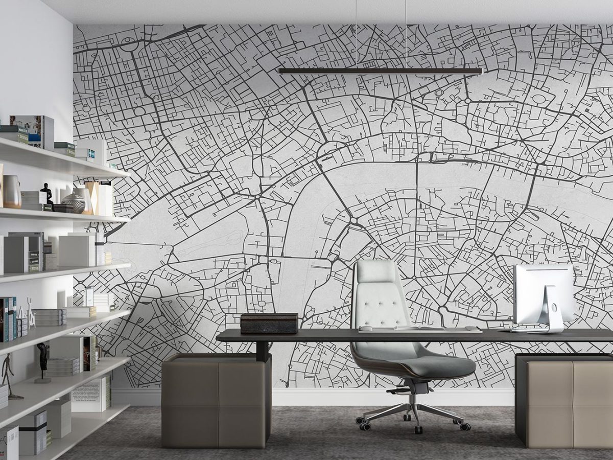 کاغذ دیواری اداری طرح نقشه شهر W10230800