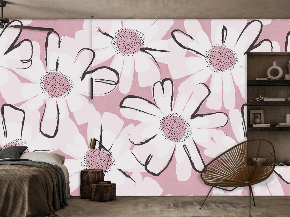 کاغذ دیواری اتاق خواب طرح گل گلی بزرگ W10232600
