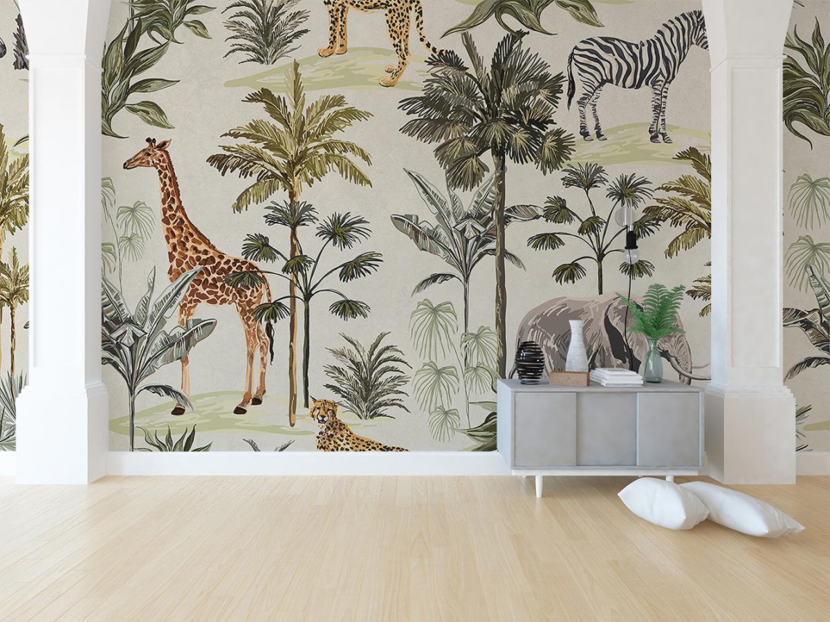 پوستر دیواری حیوانات و درخت W10233700