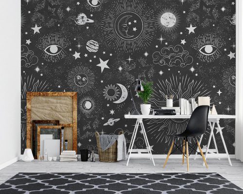پوستر دیواری ماه و ستاره W10234200