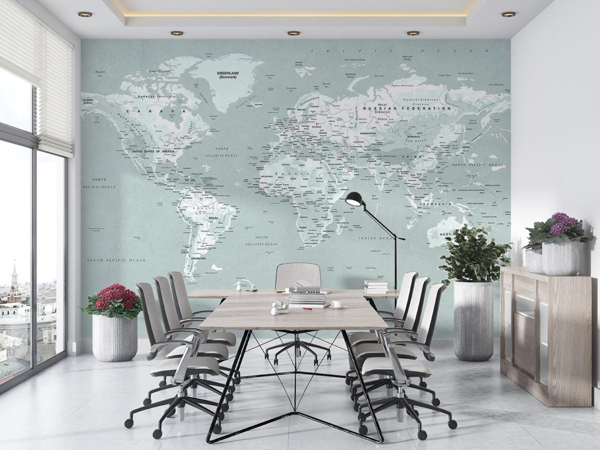 پوستر کاغذ دیواری نقشه جهان جدید W10240200
