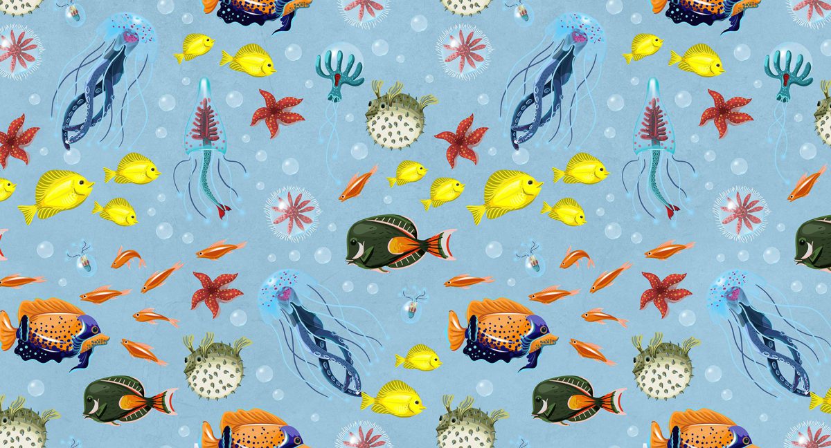 پوستر دیواری اتاق کودک ماهی W10242000
