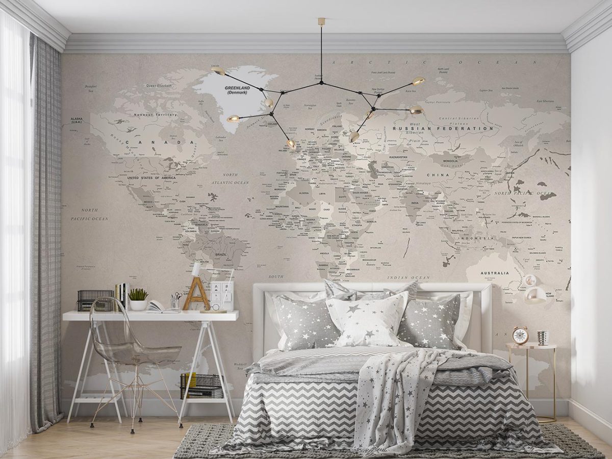 پوستر دیواری نقشه جهان خاص W10242800