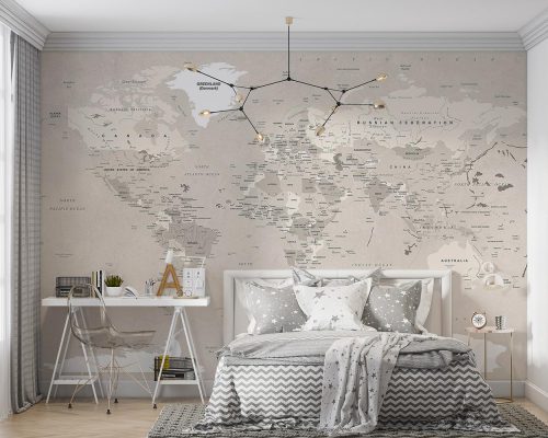 پوستر کاغذ دیواری نقشه جهان خاص W10242800