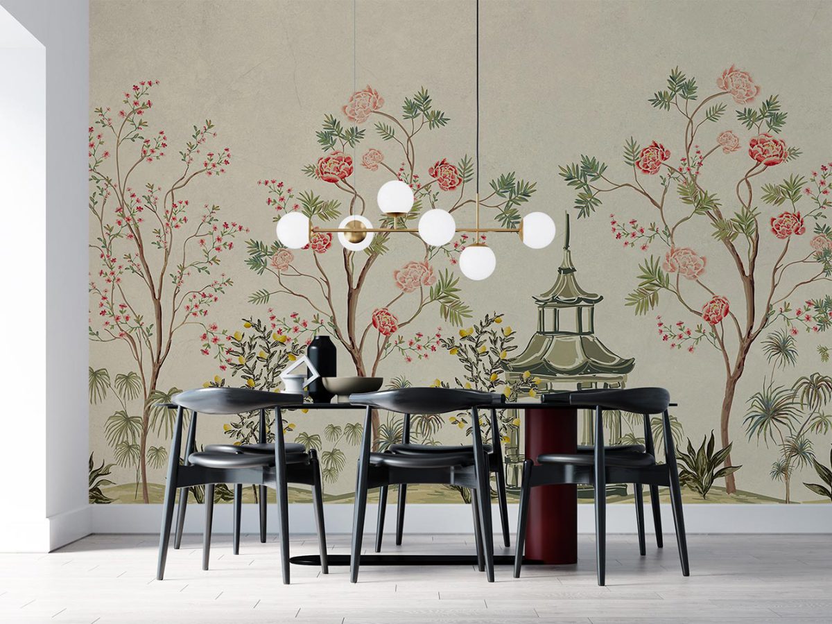 کاغذ دیواری طرح گل شکوفه ژاپنی W10248500