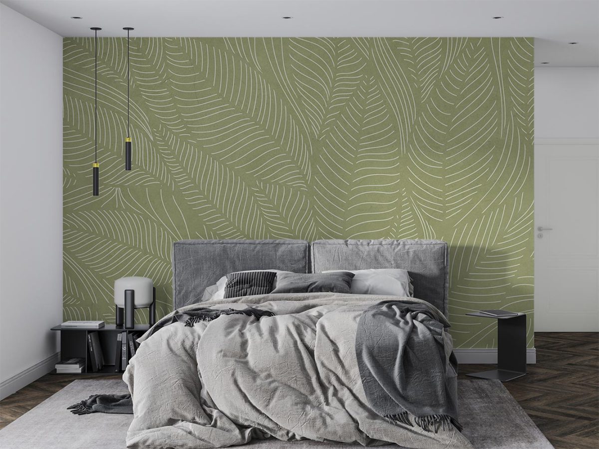 کاغذ دیواری اتاق خواب طرح مدل برگ W10252300