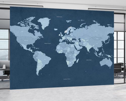 پوستر کاغذ دیواری مدل نقشه جهان W10254700