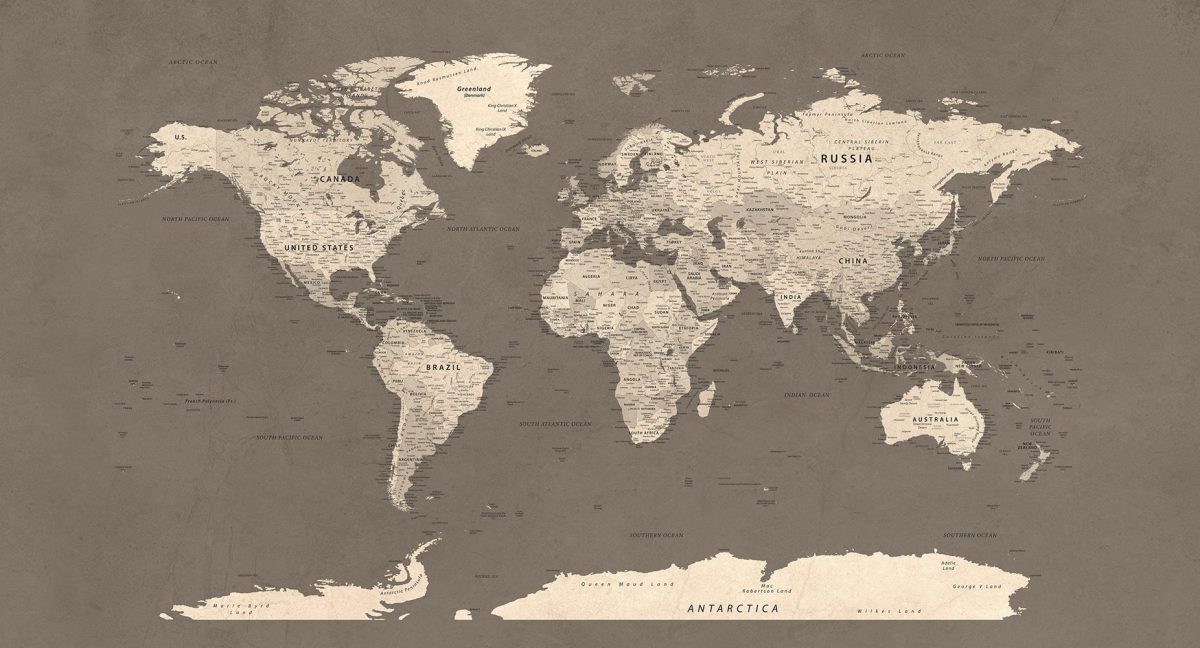 کاغذ دیواری کلاسیک نقشه جهان W10256600