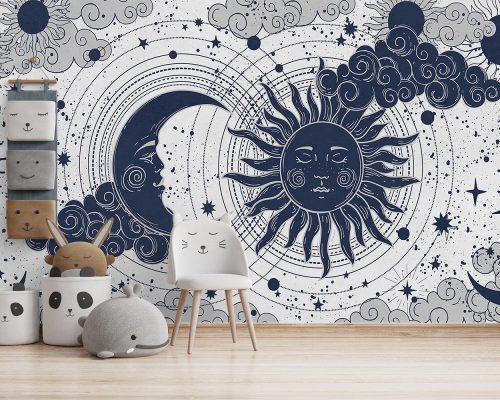پوستر دیواری کودک ماه خورشید W10257700