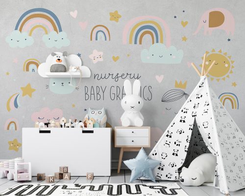 پوستر کاغذ دیواری اتاق نوزاد و کودک W10259700