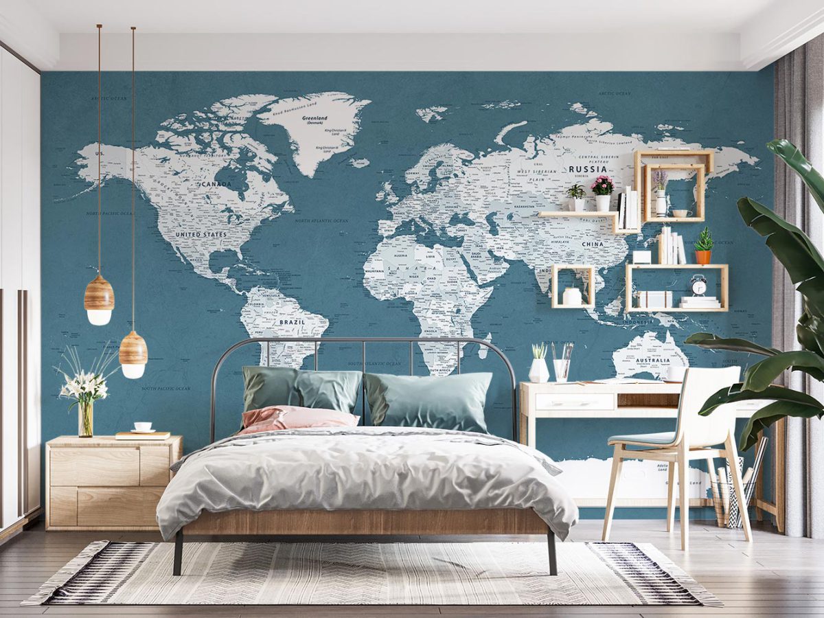 پوستر کاغذ دیواری نقشه جهان W10261200
