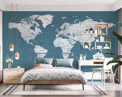 پوستر کاغذ دیواری نقشه جهان W10261200