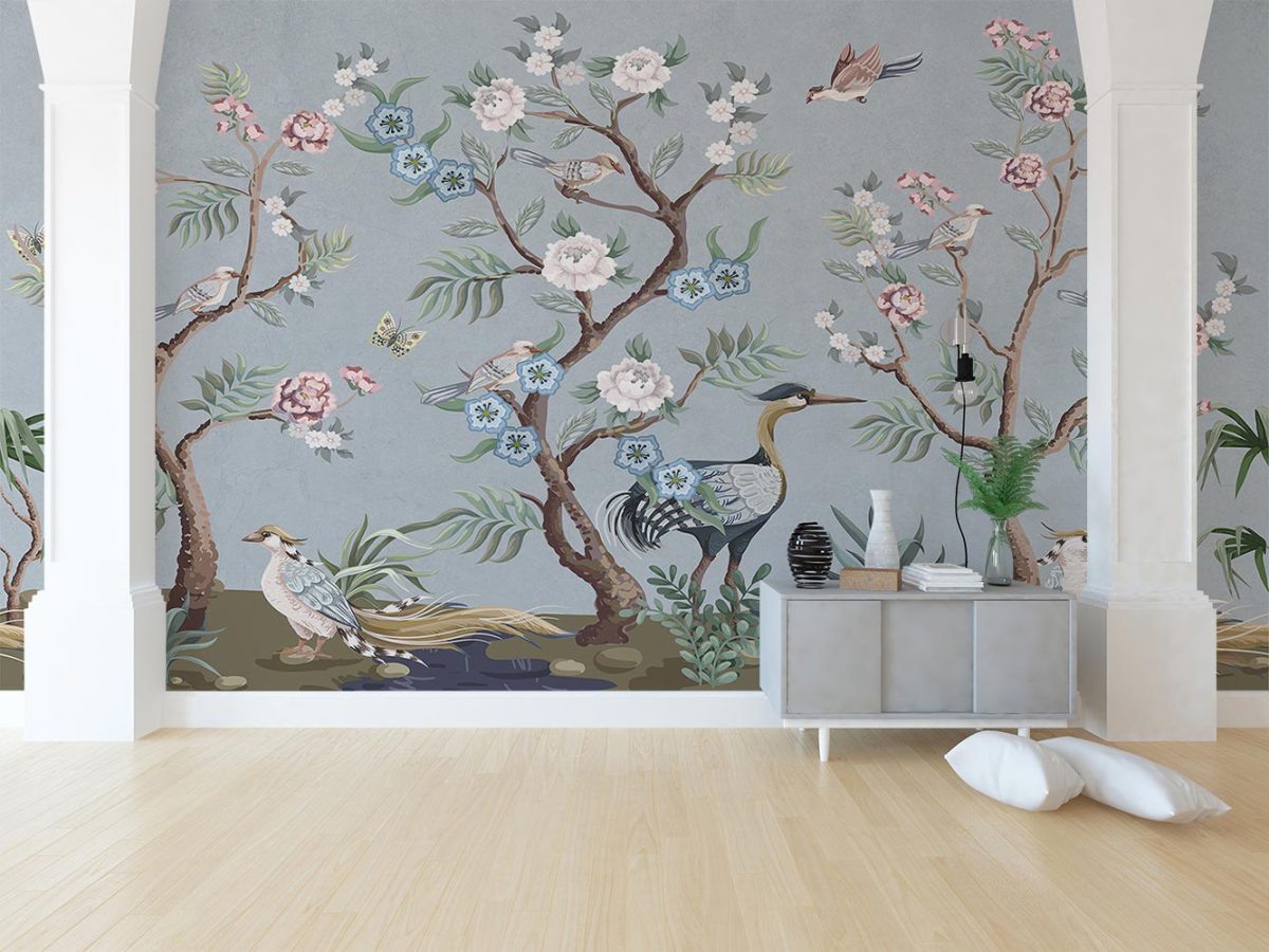 کاغذ دیواری شاخه گل شکوفه W10264200