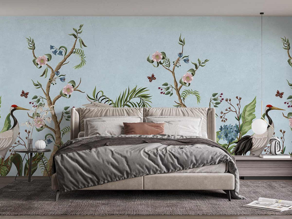 کاغذ دیواری اتاق خواب طرح شاخه و برگ W10264600