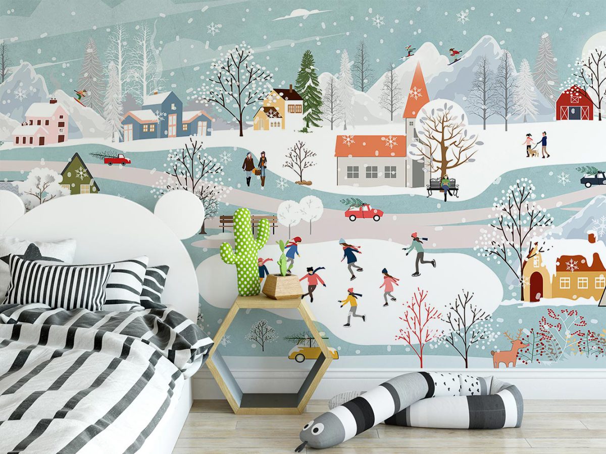 پوستر دیواری کودک برف زمستان W10273800