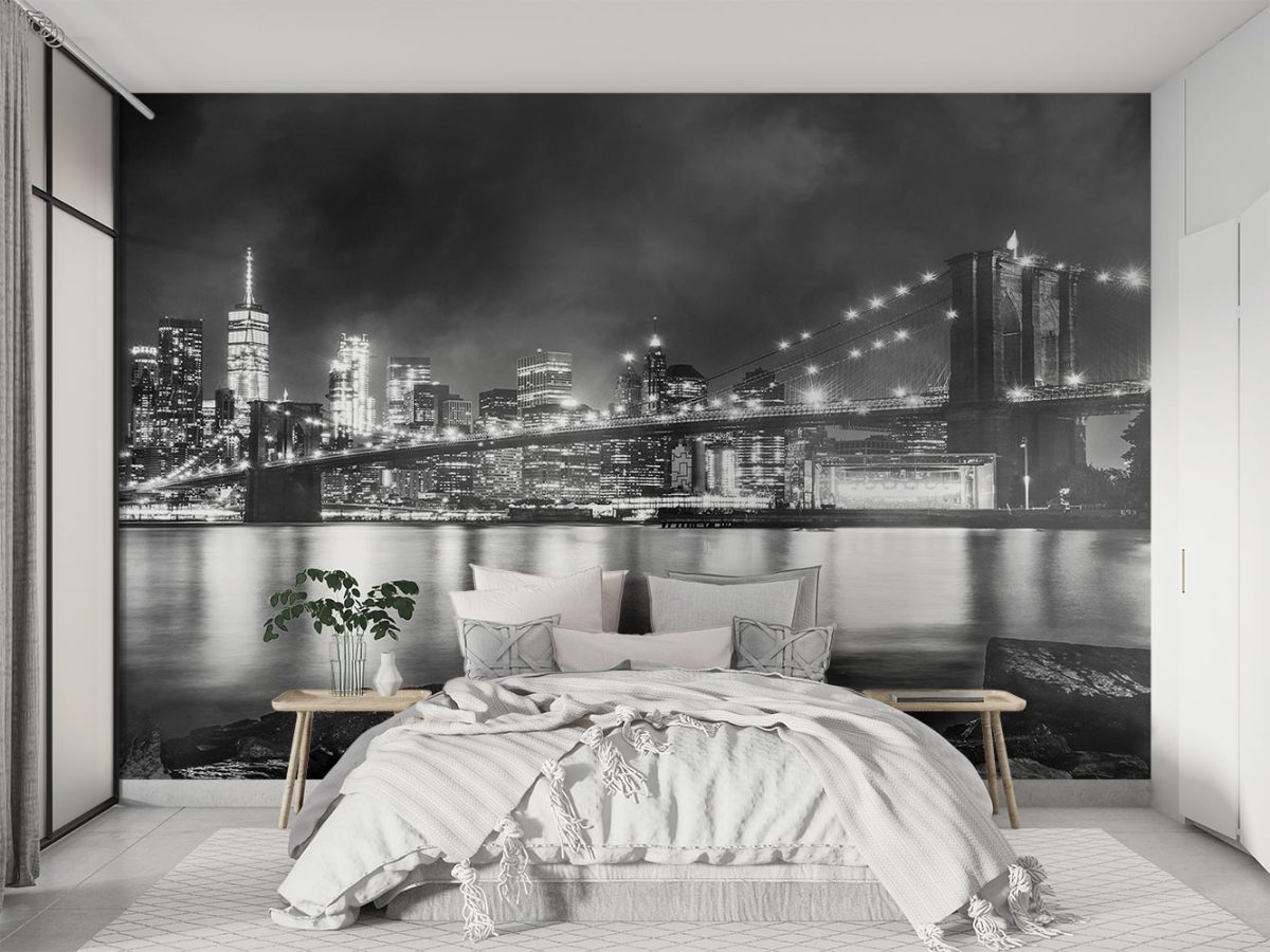 پوستر دیواری سیاه سفید نیویورک W10280100 مناسب برای اتاق خواب