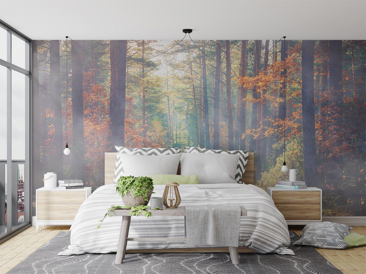 پوستر دیواری جنگل پاییزی W10280400