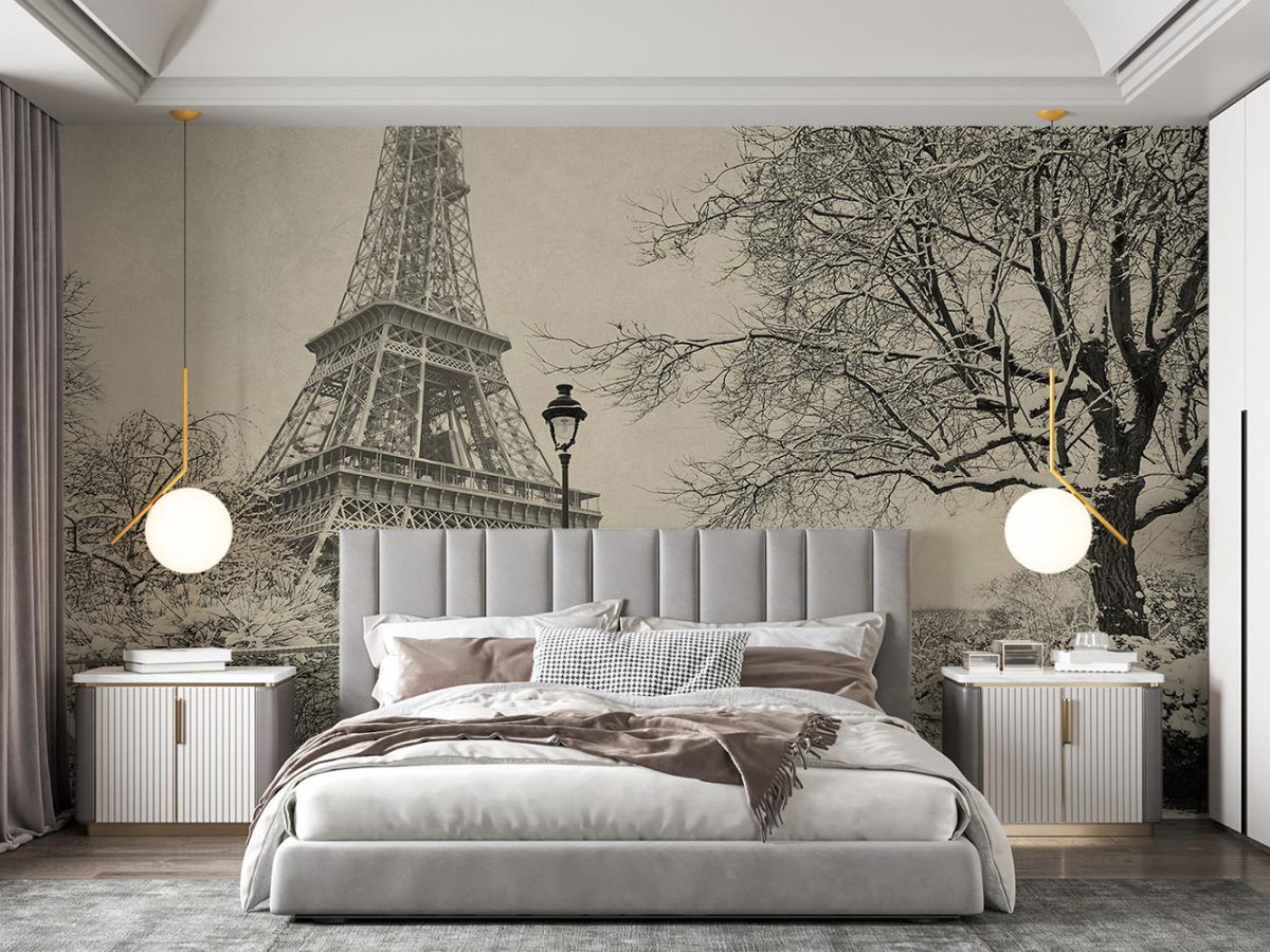 کاغذ دیواری اتاق خواب طرح مدل پاریس برج ایفل W10281700