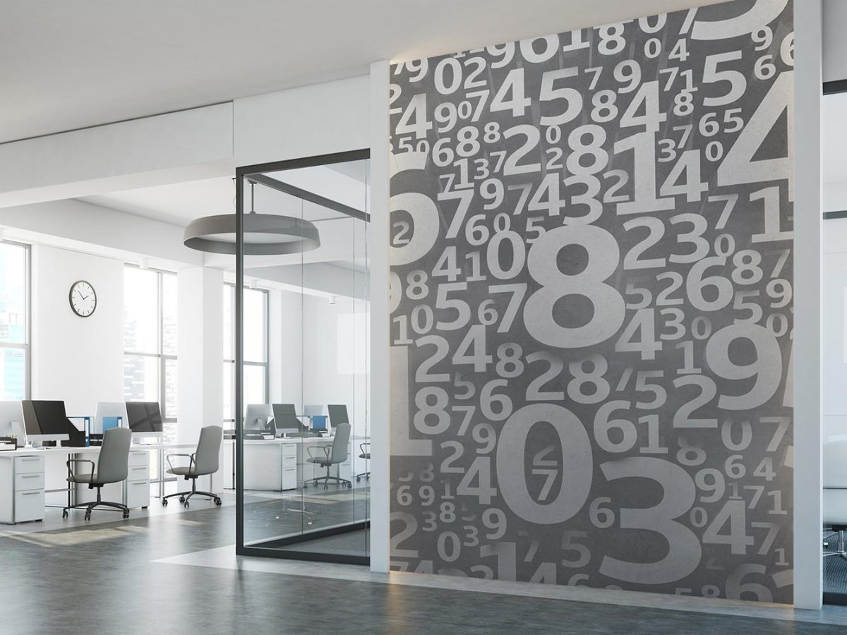 پوستر کاغذ دیواری اداری دفتر کار طرح مدرن طرح اعداد W10285200