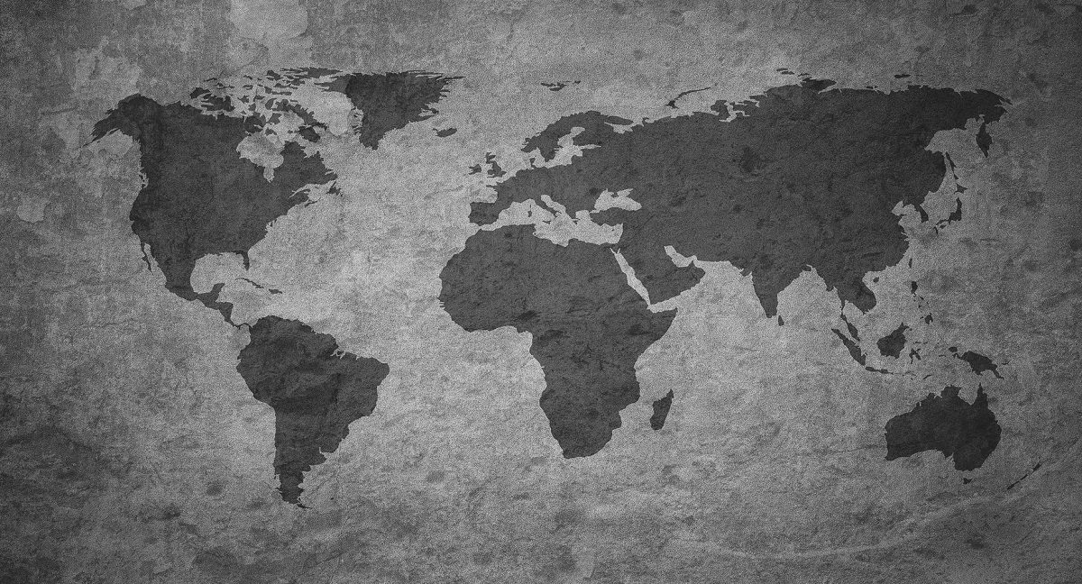پوستر دیواری نقشه جهان تیره W10285400