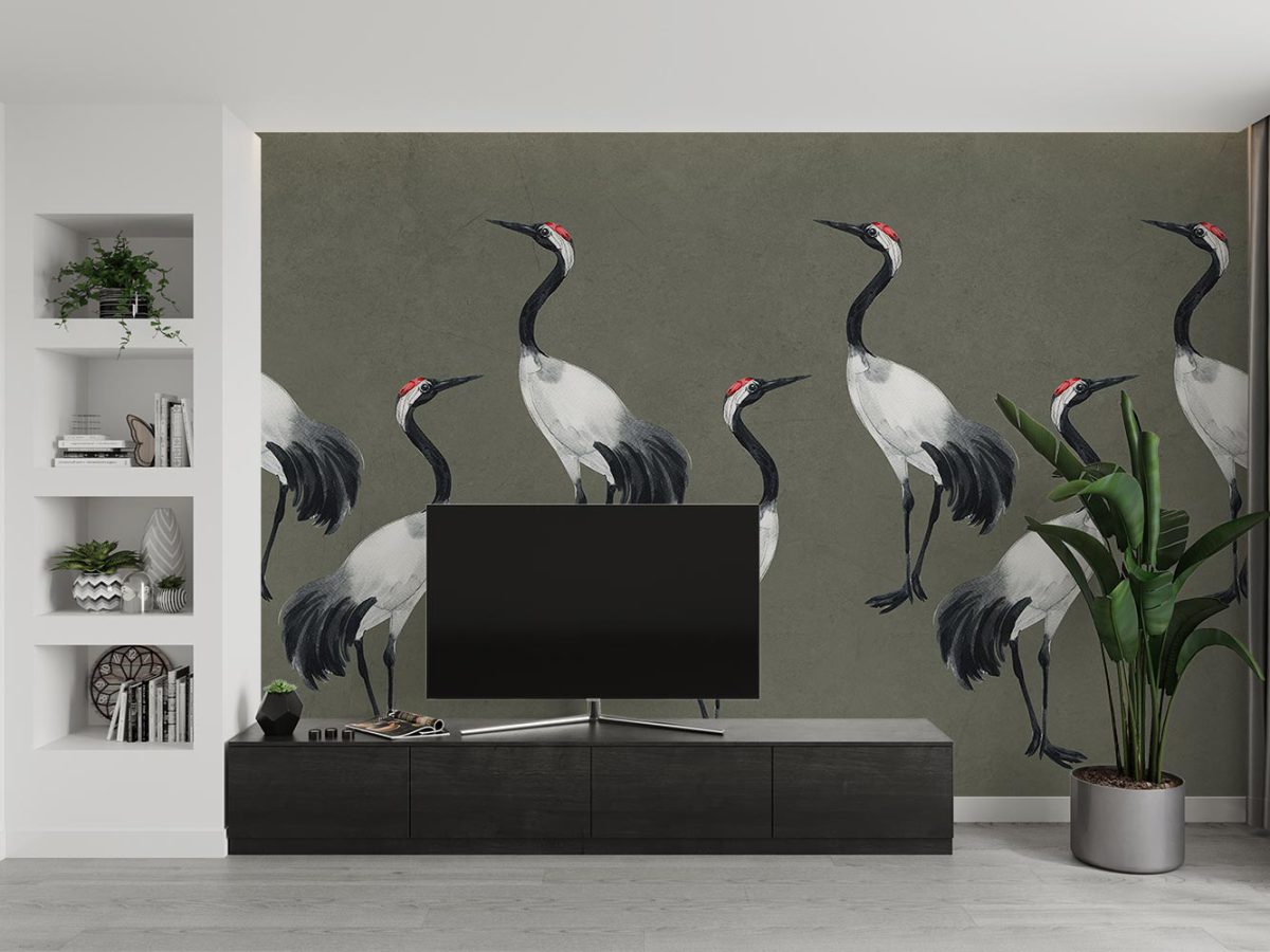 پوستر کاغذ دیواری پشت تلویزیون طرح مدل پرنده W10287900