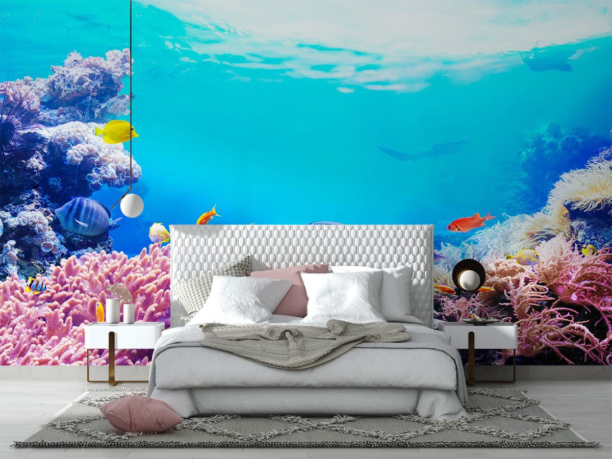 پوستر دیواری اتاق خواب طرح ماهی و دریا W10293400