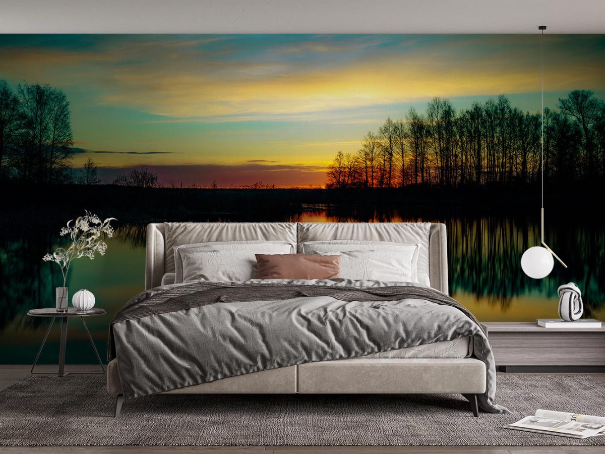 پوستر دیواری اتاق خواب مدل طرح منظره دریاچه W10298100