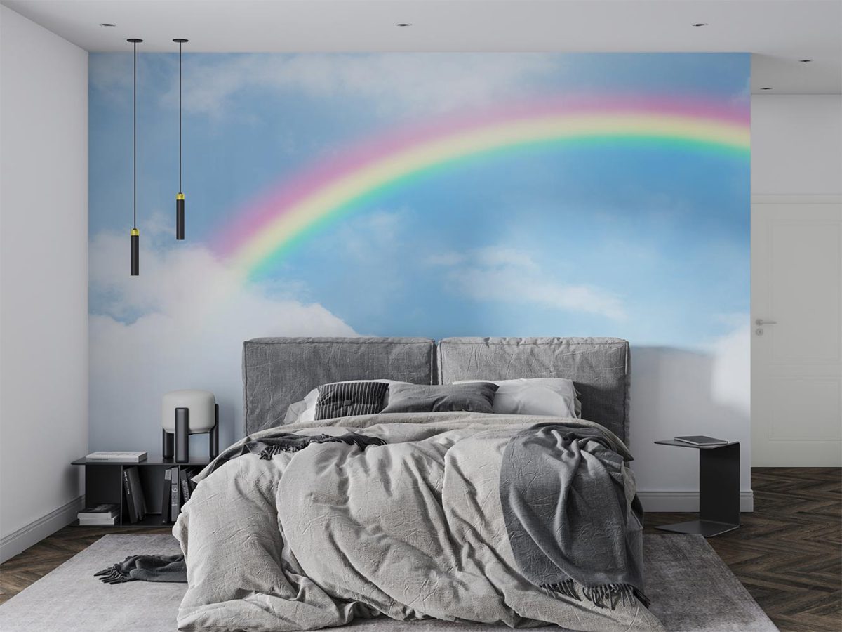پوستر دیواری رنگین کمان و ابر W10299100