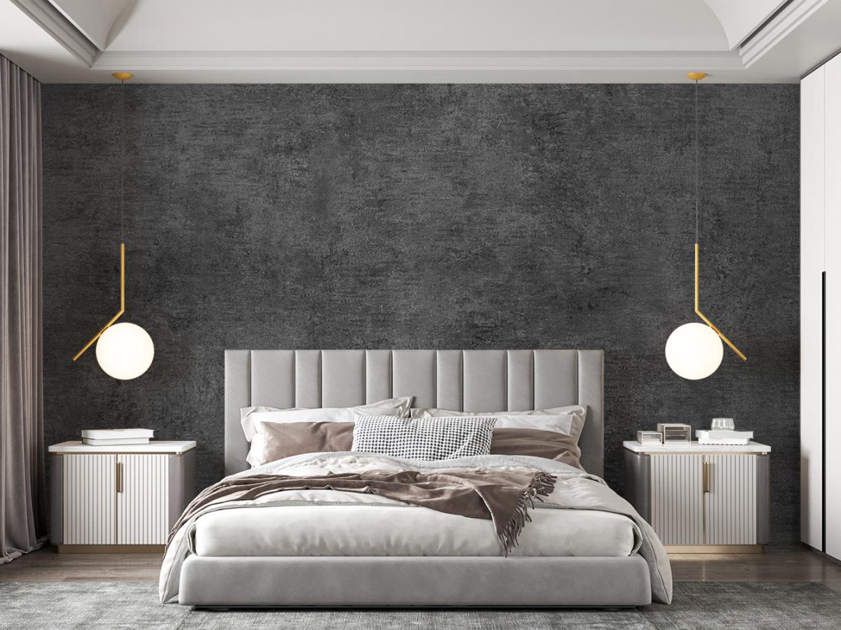 کاغذ دیواری ساده مشکی تک رنگ W10299800 مناسب اتاق خواب